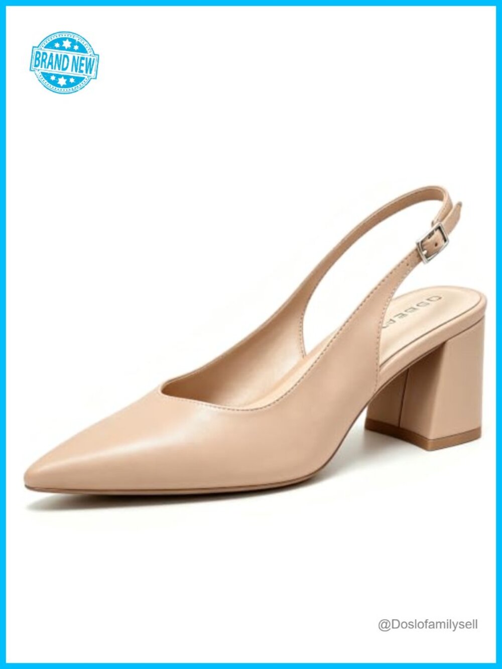 Slingback Chunky Block Heels Pointy Toe Closed Toe Pumps